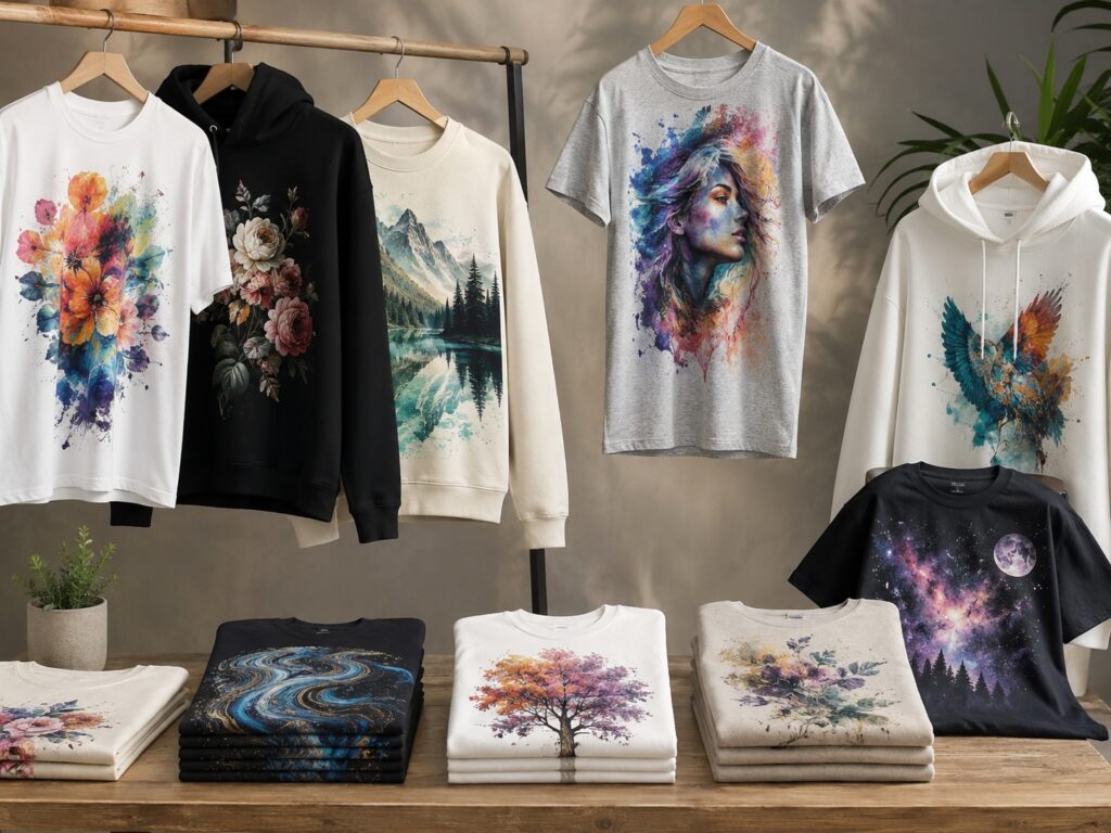 white and color ink printing on cotton fabrics