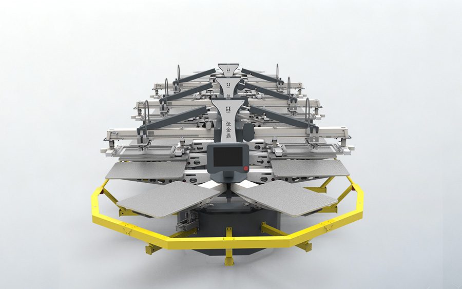 HJD oval automatic screen printing machine viewed from the front