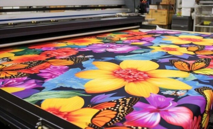 Continuous fabric printing on a digital textile printer for apparel and home textile production